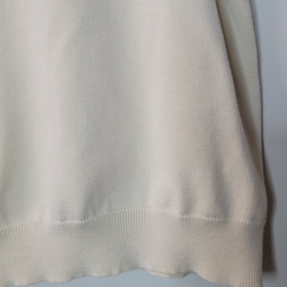 Pendleton Beige Cream Silk Blend Short Sleeve Pullover Sweater Top Blouse Sz M - Picture 3 of 5